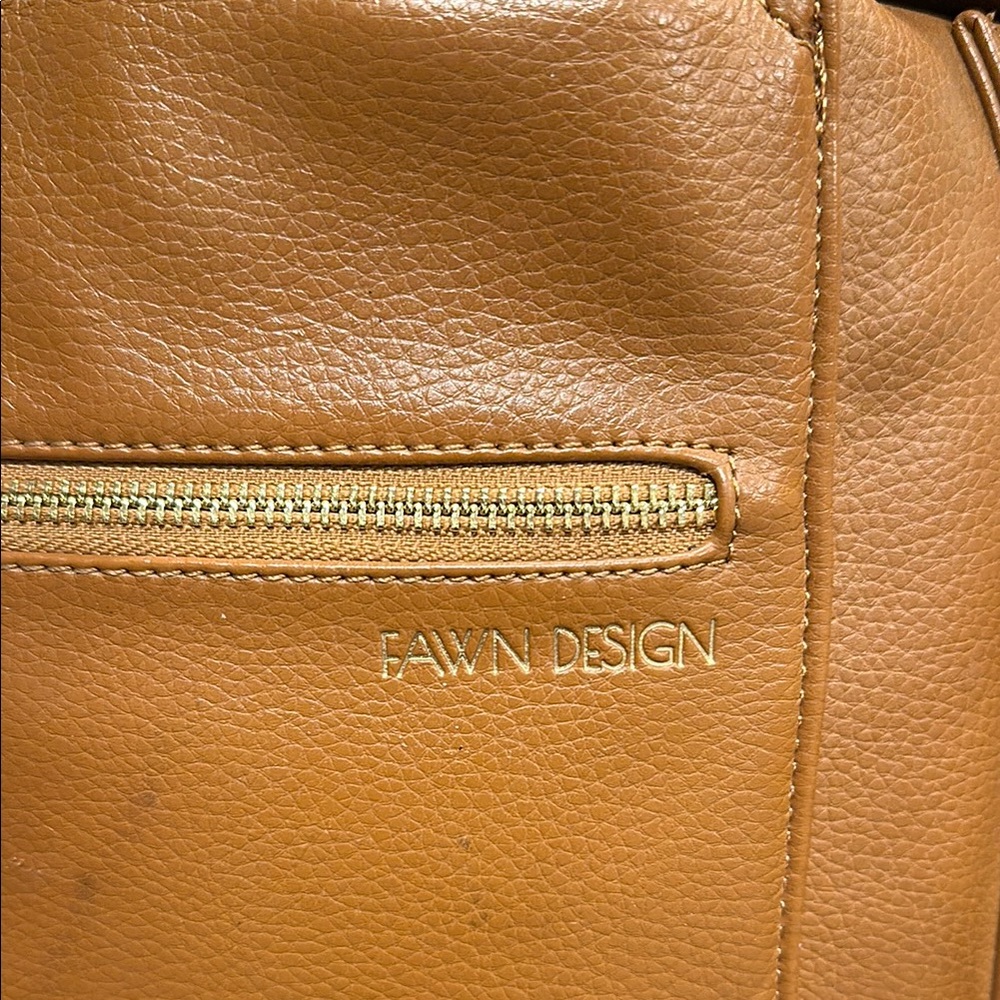 Fawn Design Tan Faux Leather Diaper Bag - Picture 2 of 8